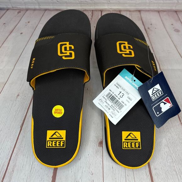 Reef Fanning x MLB San Diego Padres Slides Sandals With Bottle Opener Mens Sz 13 main image 5